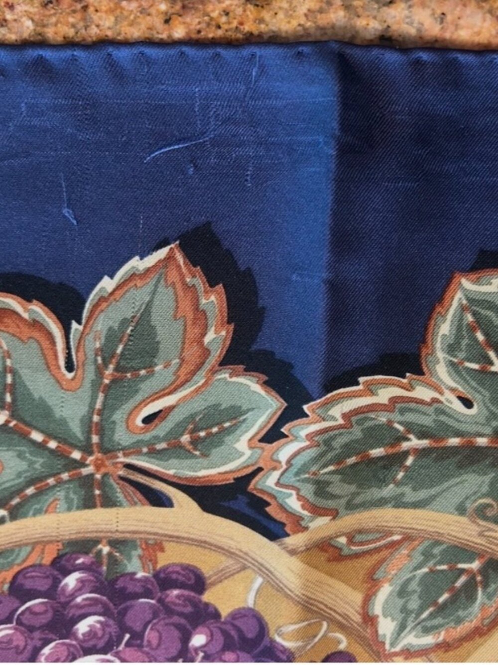 Vintage Salvatore Ferragamo Silk Scarf with Fox & Grape Hand Rolled Edges 33x35 - Picture 7 of 16